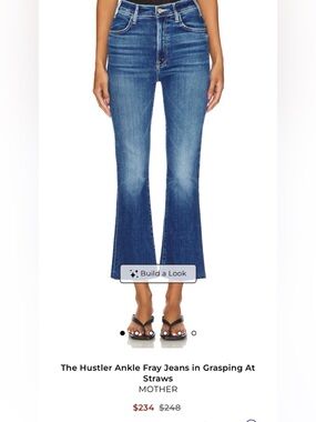 Mother The Hustler Ankle Fray Jeans in Grasping At Straws, NWOT sz 29